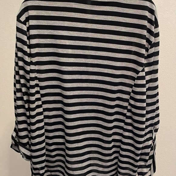Bongo Womens Size 3X Plus Blouse Long Sleeve Button Down Roll Tab - Picture 8 of 10